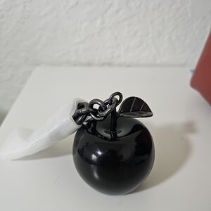 Elegant Black Apple Keychain